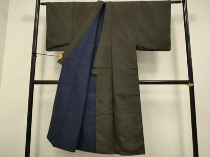 平和屋着物■男性 濃い赤墨色 正絹 逸品 DABA8918du