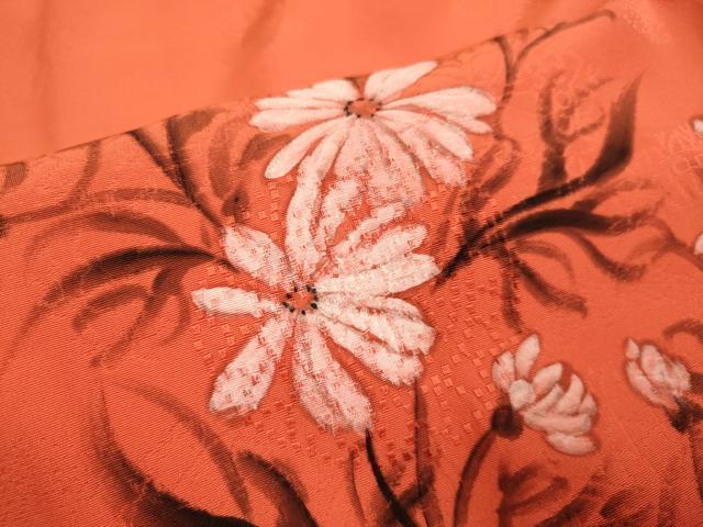 平和屋着物■上質な小紋 手描き 草花文 正絹 逸品 DABA8943du
