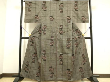 平和屋着物●本場大島紬 7マルキ 色紙重ね風景文 やまと誂製 正絹 逸品 未使用 DABA8948du