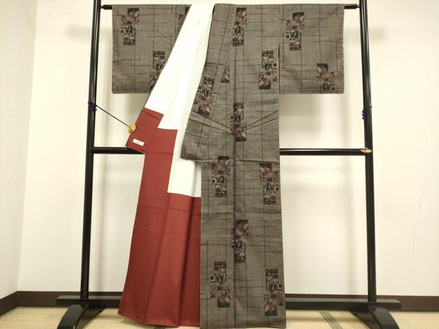 平和屋着物●本場大島紬 7マルキ 色紙重ね風景文 やまと誂製 正絹 逸品 未使用 DABA8948du