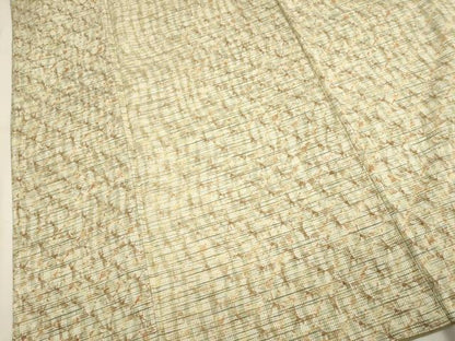 平和屋着物●上質な紬 絞り 変わり格子 正絹 逸品 DABA8953du