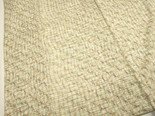 平和屋着物●上質な紬 絞り 変わり格子 正絹 逸品 DABA8953du