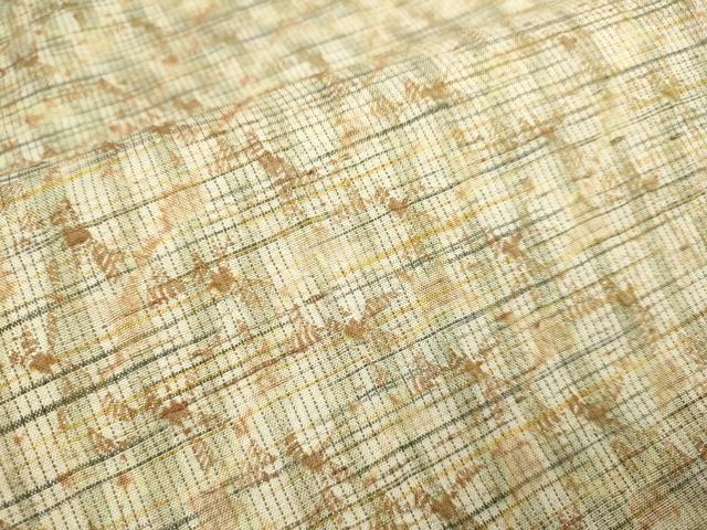平和屋着物●上質な紬 絞り 変わり格子 正絹 逸品 DABA8953du