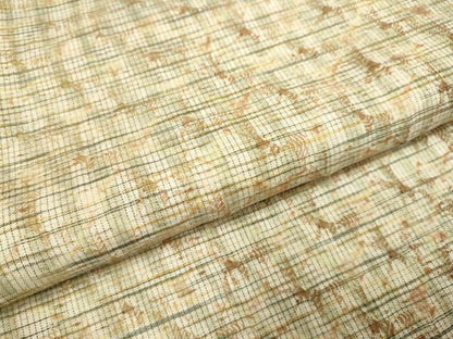 平和屋着物●上質な紬 絞り 変わり格子 正絹 逸品 DABA8953du