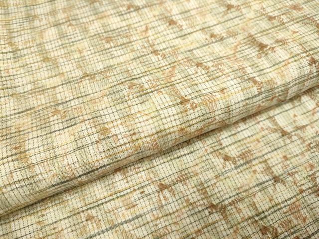 平和屋着物●上質な紬 絞り 変わり格子 正絹 逸品 DABA8953du