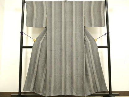 平和屋着物●江戸小紋 間道 正絹 逸品 DABA8957du