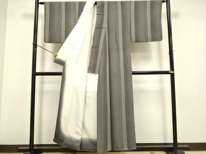 平和屋着物●江戸小紋 間道 正絹 逸品 DABA8957du