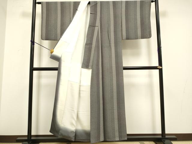 平和屋着物●江戸小紋 間道 正絹 逸品 DABA8957du