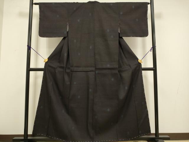 平和屋着物●結城紬 80亀甲 飛び亀甲柄 正絹 逸品 未使用 DABA8959du