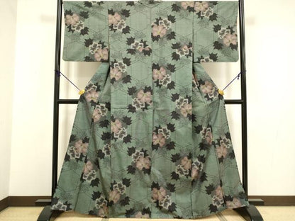 平和屋着物●本場大島紬 7マルキ 亀甲花文 正絹 逸品 DABA8960du