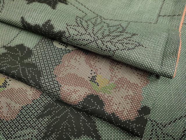 平和屋着物●本場大島紬 7マルキ 亀甲花文 正絹 逸品 DABA8960du