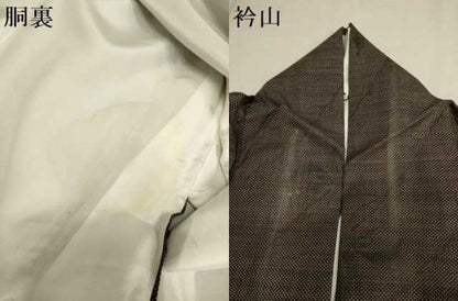 平和屋着物●本場大島紬 9マルキ 草葉文 正絹 逸品 DABA8967du