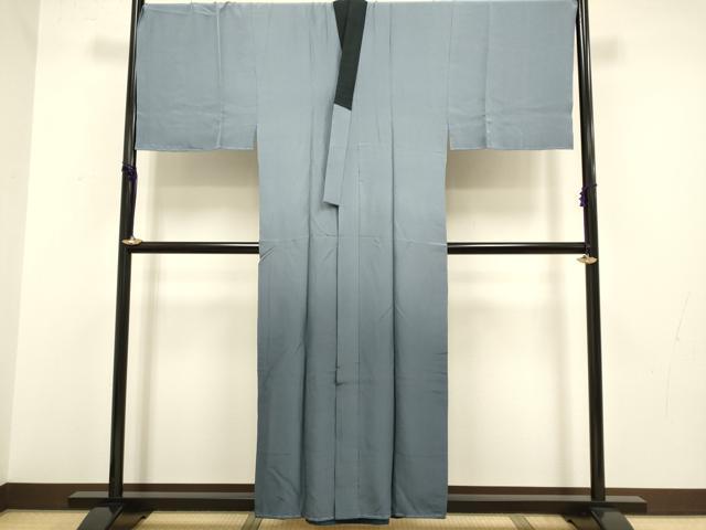 平和屋着物●男性 長襦袢 袷 キングサイズ 立波松文 暈し染め 金彩 正絹 逸品 DABA8972du