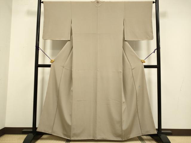 平和屋着物●本加賀友禅作家 上坊寺正良 色無地 白茶色 正絹 逸品 未使用 DABA8973du