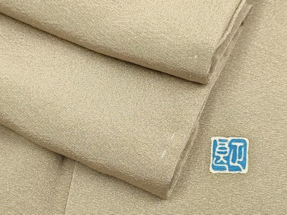 平和屋着物●本加賀友禅作家 上坊寺正良 色無地 白茶色 正絹 逸品 未使用 DABA8973du