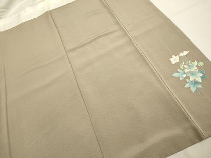 平和屋着物●本加賀友禅作家 上坊寺正良 色無地 白茶色 正絹 逸品 未使用 DABA8973du