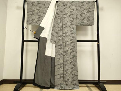 平和屋着物●上質な小紋 作家物 立波文 正絹 逸品 DABA8978du