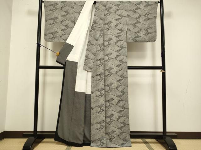 平和屋着物●上質な小紋 作家物 立波文 正絹 逸品 DABA8978du