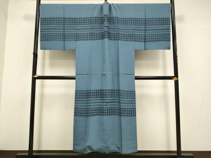 平和屋着物●男性　長襦袢　袷　キングサイズ　格子　正絹　逸品　DABA8982du