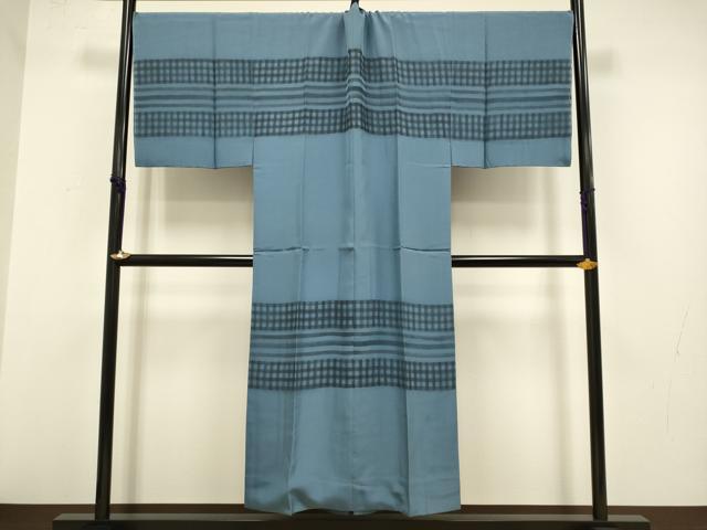 平和屋着物●男性　長襦袢　袷　キングサイズ　格子　正絹　逸品　DABA8982du