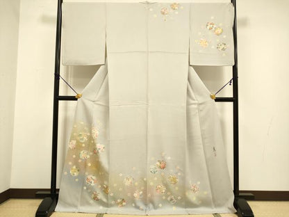 平和屋着物●京友禅の第一人者 松井青々 訪問着 花丸文 暈し染め 金彩 ロング丈 正絹 逸品 DABA8985du