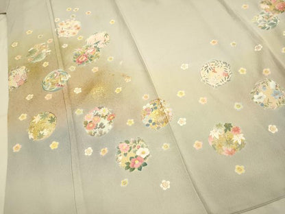 平和屋着物●京友禅の第一人者 松井青々 訪問着 花丸文 暈し染め 金彩 ロング丈 正絹 逸品 DABA8985du