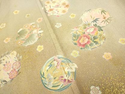 平和屋着物●京友禅の第一人者 松井青々 訪問着 花丸文 暈し染め 金彩 ロング丈 正絹 逸品 DABA8985du