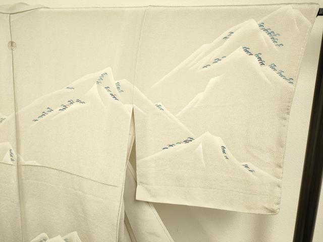 平和屋着物●名門・上野家 上野街子 清染居 訪問着 比良雪暮 暈し染め 鬼しぼ縮緬 正絹 逸品 未使用 DABA8986du
