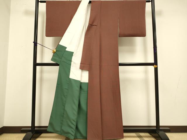 平和屋着物●世界的人形師 辻村寿三郎 ジュサブロー 小紋 草花文文 鬼しぼ縮緬 正絹 逸品 DABA8992du