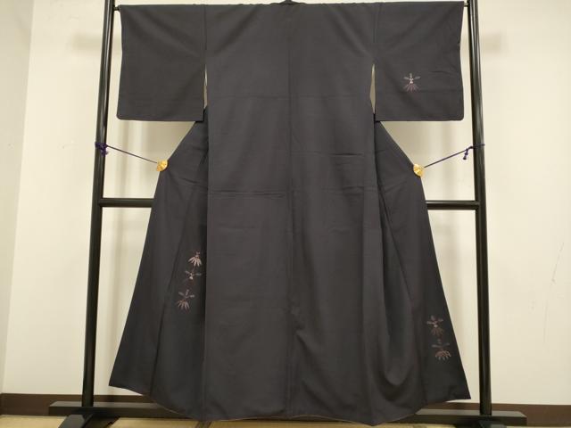 平和屋着物▼訪問着 総刺繍 草葉文 正絹 逸品 DABA8995du