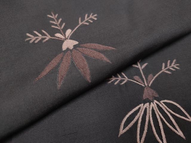 平和屋着物▼訪問着 総刺繍 草葉文 正絹 逸品 DABA8995du