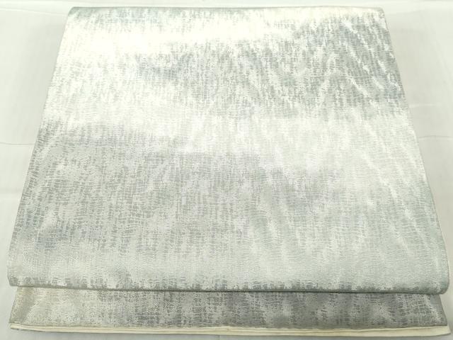 平和屋着物◎全通柄袋帯　霞文　銀糸　正絹　逸品　DABA9020qa