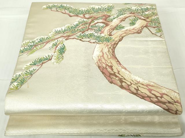 平和屋着物◎太鼓柄袋帯　枝松文　正絹　逸品　DABA9025qa