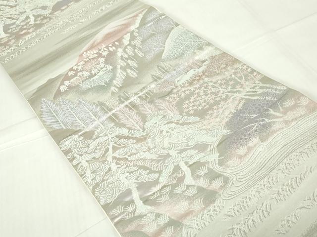 平和屋着物◎六通柄袋帯　唐織　西賀蔵の里　二重箔錦　銀糸　正絹　逸品　DABA9026qa