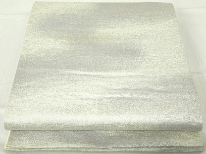 平和屋着物◎六通柄袋帯　霞文　銀糸　正絹　逸品　DABA9038qa