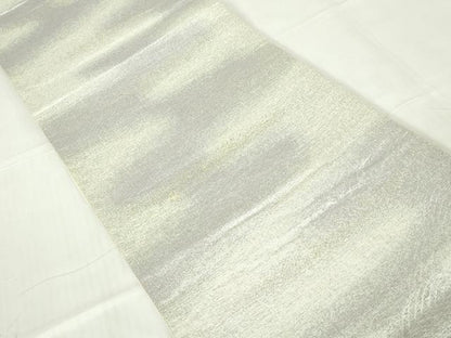 平和屋着物◎六通柄袋帯　霞文　銀糸　正絹　逸品　DABA9038qa