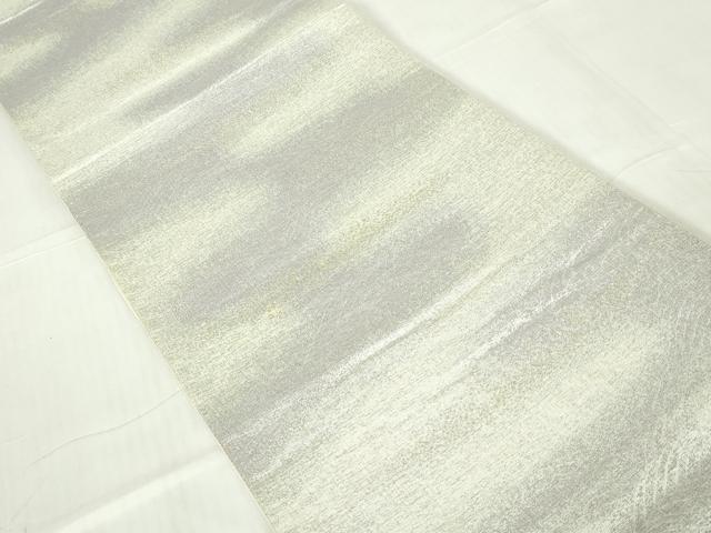 平和屋着物◎六通柄袋帯　霞文　銀糸　正絹　逸品　DABA9038qa