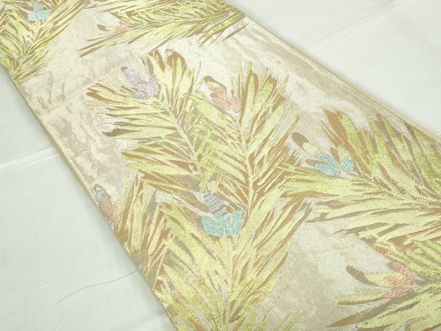 平和屋着物◎六通柄袋帯　若松文　金糸　正絹　逸品　DABA9044qa