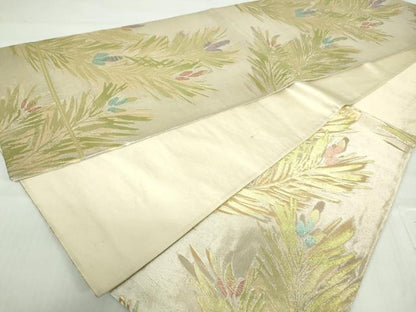 平和屋着物◎六通柄袋帯　若松文　金糸　正絹　逸品　DABA9044qa