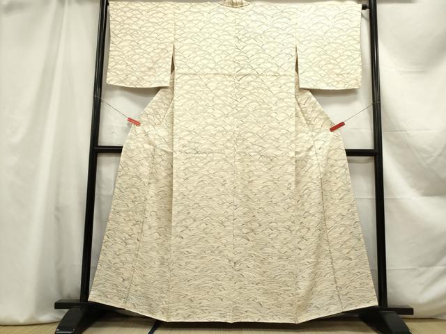 平和屋着物■上質な小紋　芝草文　暈し染め　正絹　逸品　DABA9057qa