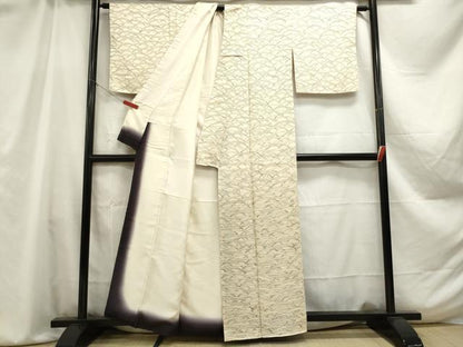 平和屋着物■上質な小紋　芝草文　暈し染め　正絹　逸品　DABA9057qa