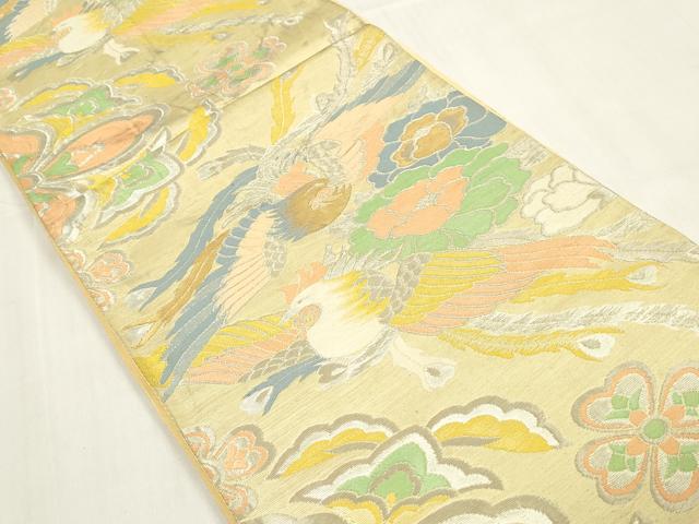 平和屋着物◎六通柄袋帯　鳳凰花文　金銀糸　正絹　逸品　DABA9107qa