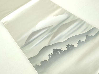 平和屋着物◎太鼓柄袋帯　風景シルエット文　正絹　逸品　DABA9194qa