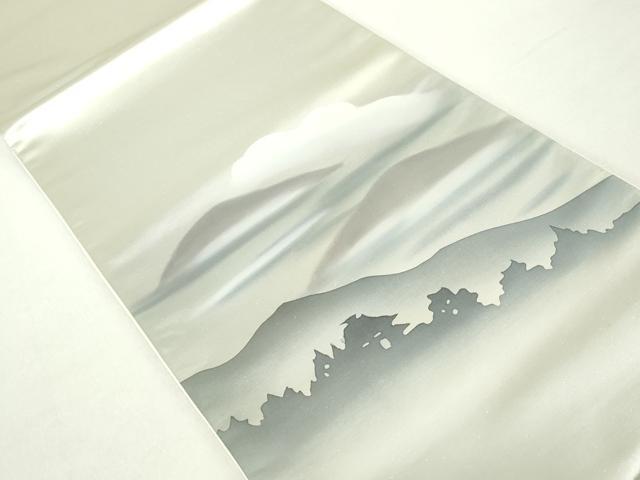 平和屋着物◎太鼓柄袋帯　風景シルエット文　正絹　逸品　DABA9194qa