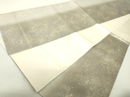 平和屋着物◎六通柄袋帯　霞文　流文シルク箔　正絹　逸品　DABA9195qa