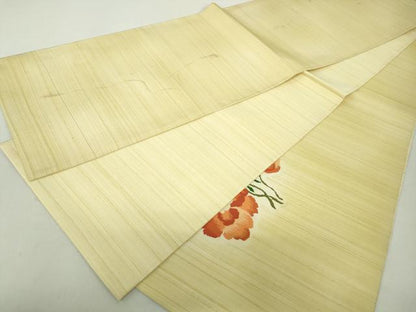 平和屋着物◎太鼓柄袋帯　枝花文　正絹　逸品　DABA9196qa