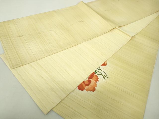 平和屋着物◎太鼓柄袋帯　枝花文　正絹　逸品　DABA9196qa