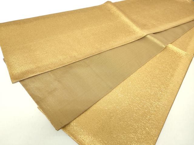 平和屋着物◎全通柄袋帯　霞文　金糸　正絹　逸品　DABA9230qa