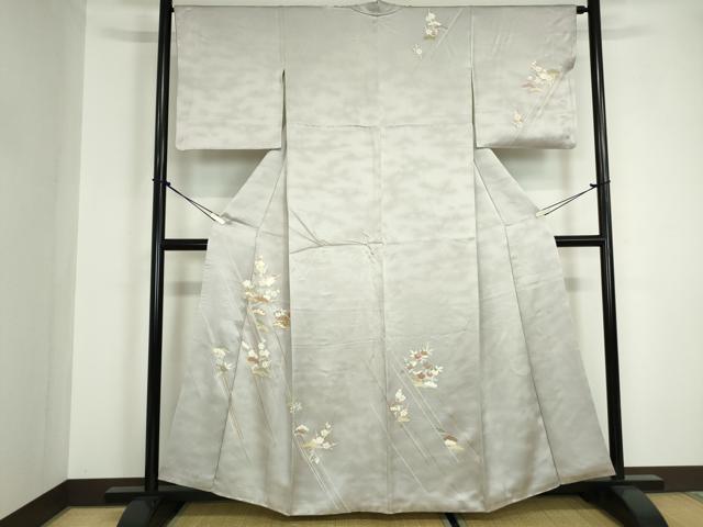 平和屋着物●訪問着 駒刺繍 枝梅松文 金彩 正絹 逸品 DABA9242qa