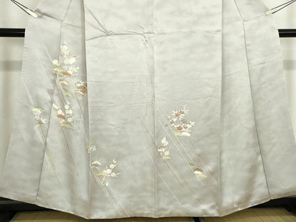 平和屋着物●訪問着 駒刺繍 枝梅松文 金彩 正絹 逸品 DABA9242qa